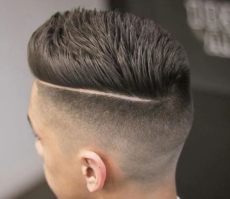 Long Hair with Low Taper Fade Undercut
