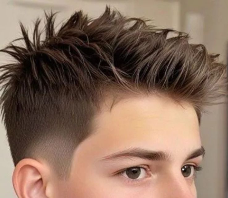 Short Curly Hair With Low Burst Fade