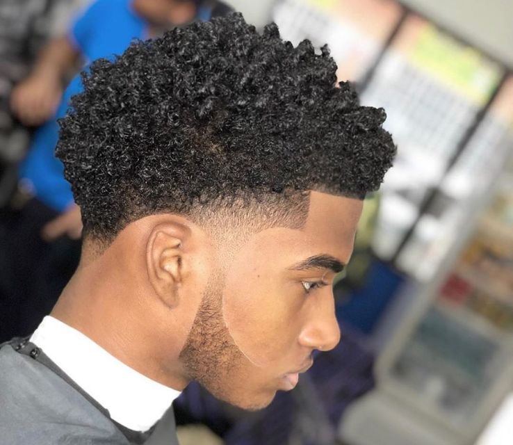 Sponged Long Afro Fade  