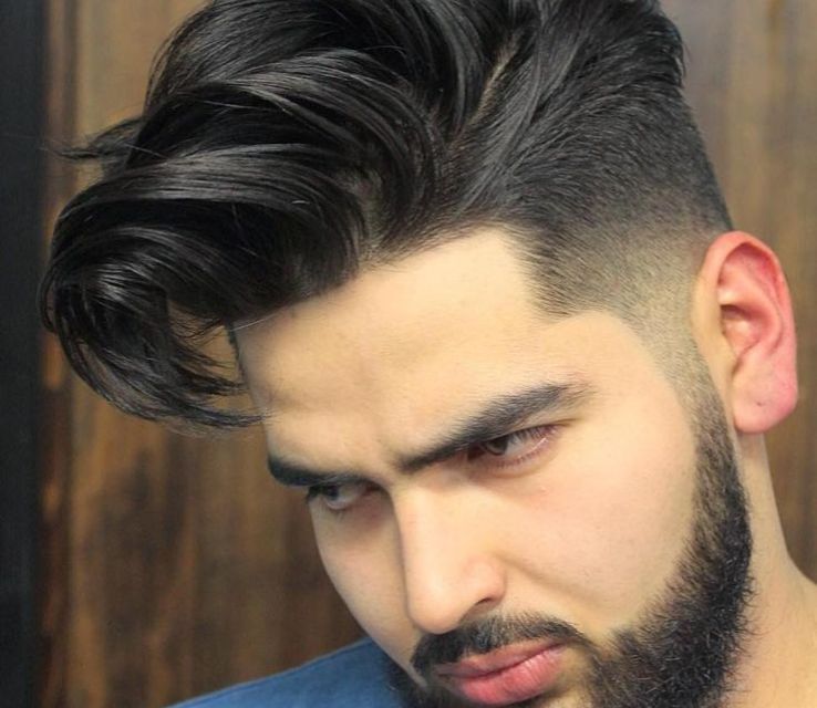Textured Pompadour with Undercut Drop Fade
