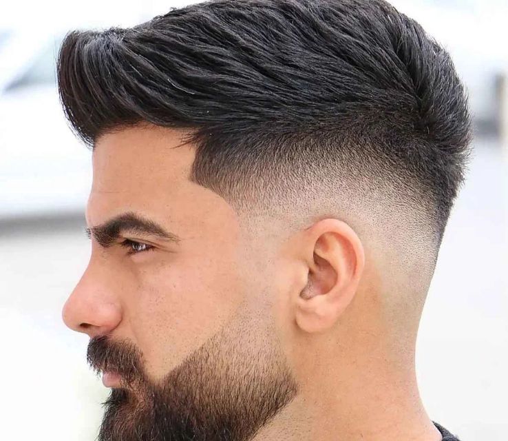 Trendy Parted Style with Mid Fade  