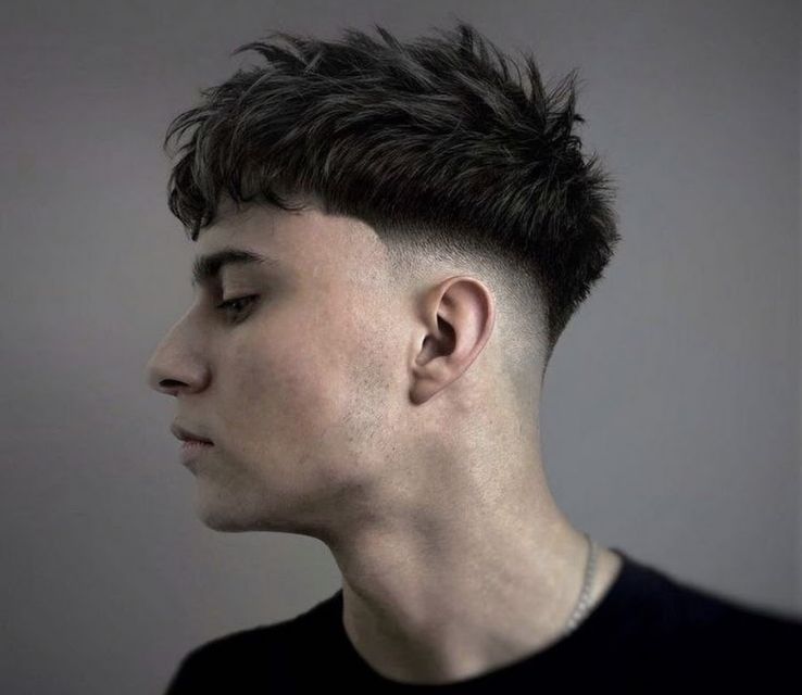 Textured Brush Up with Mid Taper Fade