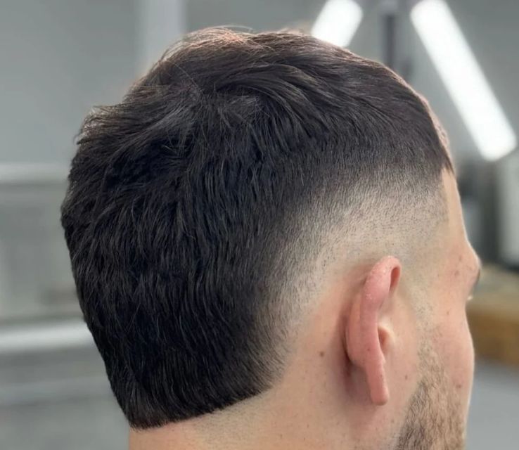 Textured Crop With Burst Fade