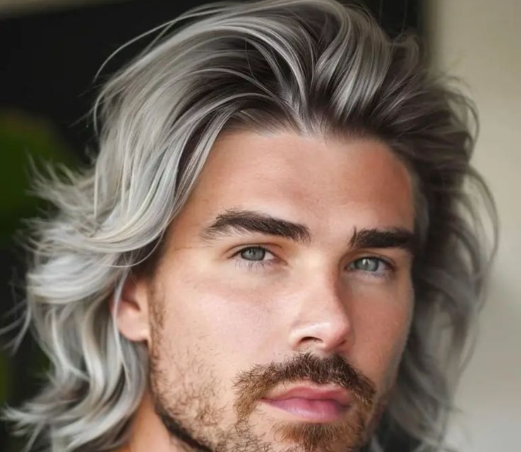 Ash Grey Men's Hair