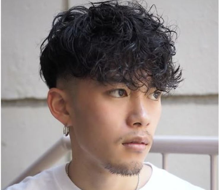 Asian Curly Mullet for Men