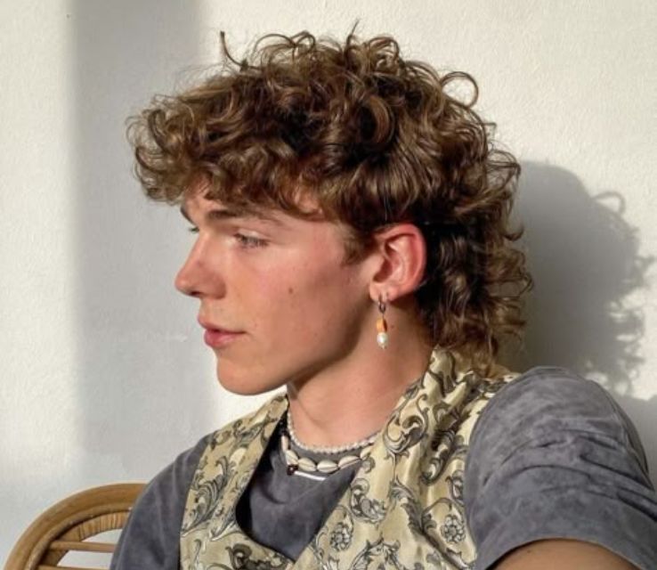 Blonde Curly Mullet for Men