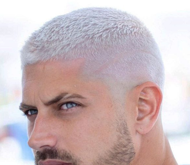 Buzz Cut Grey Hair Men
