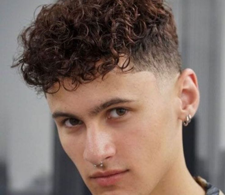 Curly Fringe with Low Fade