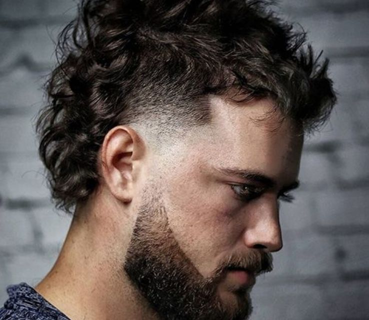 Curly Hair Mullet Men Style