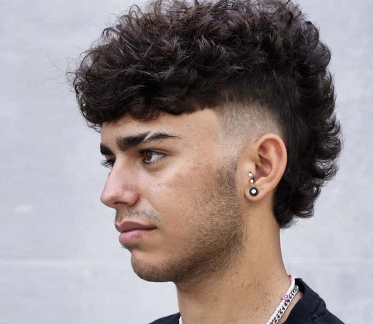 Curly Mohawk Mullet for Men