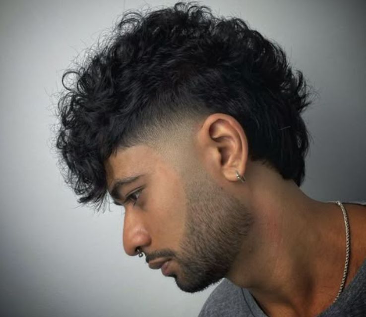 Curly Mullet Fade for Men