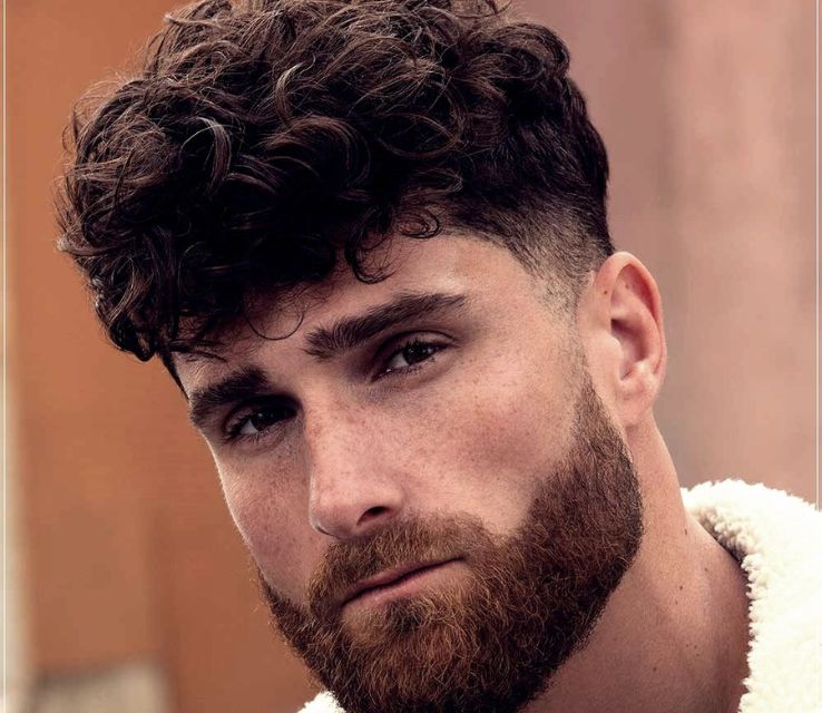 Curly Mullet with Beard for Men