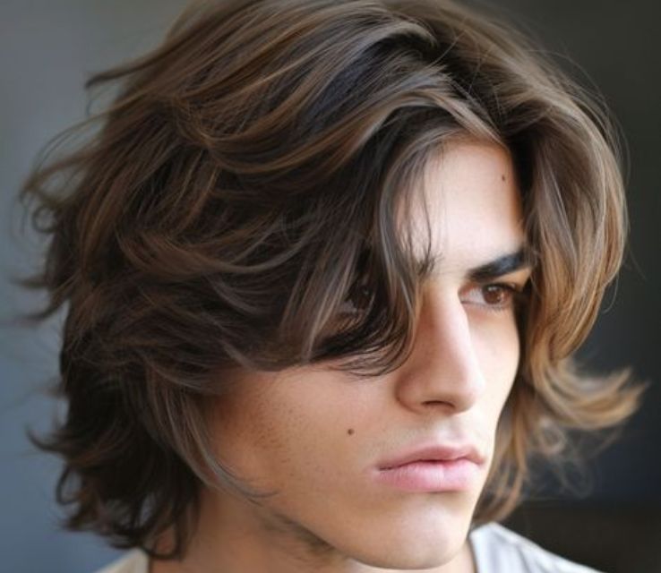 Layered Long Hair with Side Part