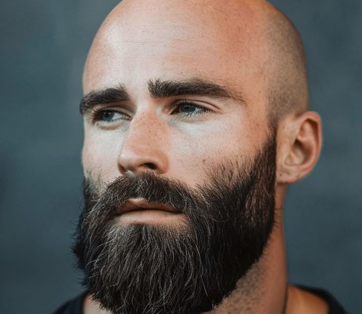 Long Beard Styles for Bald Men