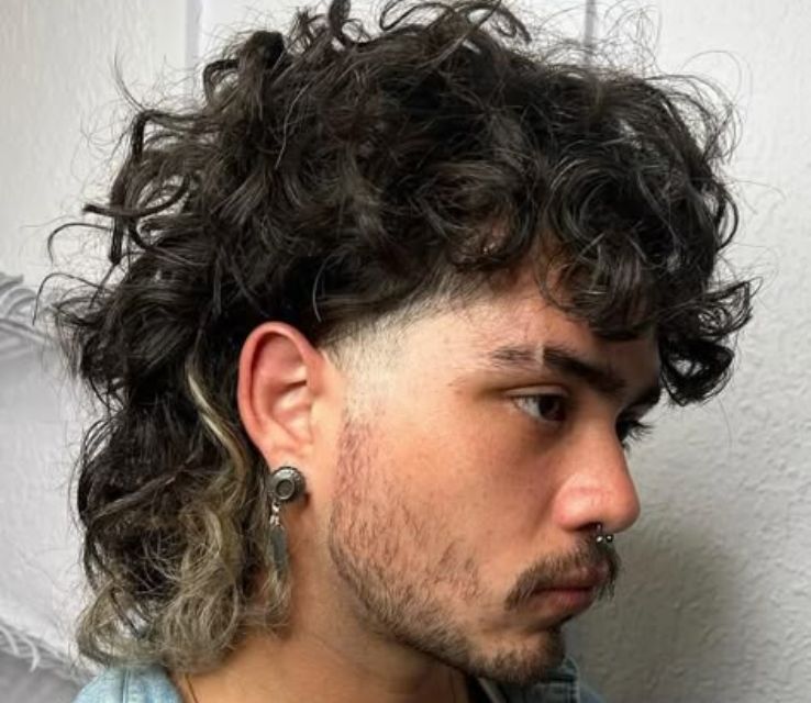 Long Curly Mullet for Men