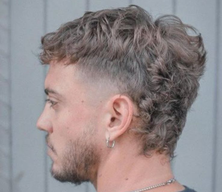 Short Curly Mullet for Men