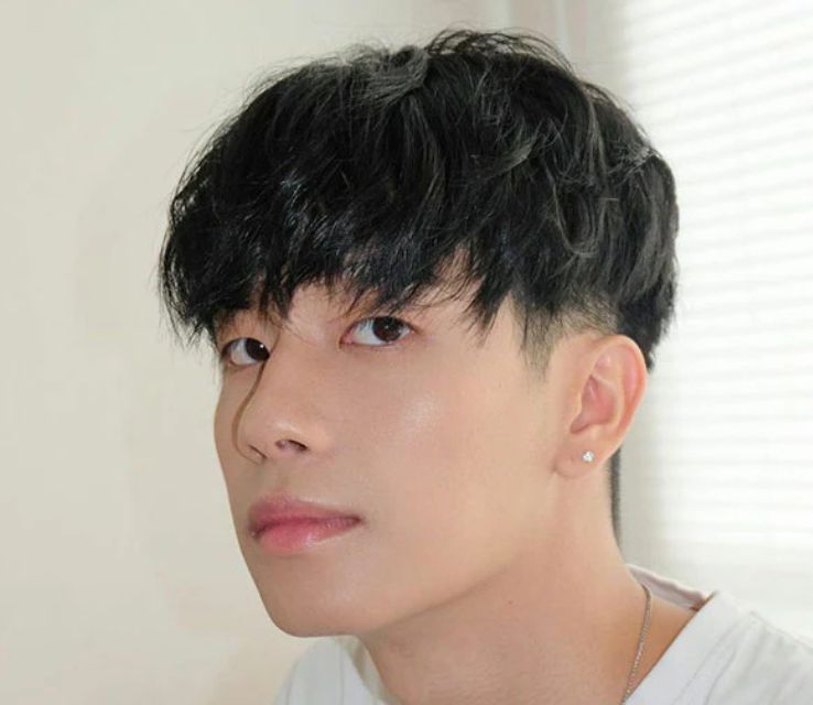 Two Block Haircut Men Middle Part