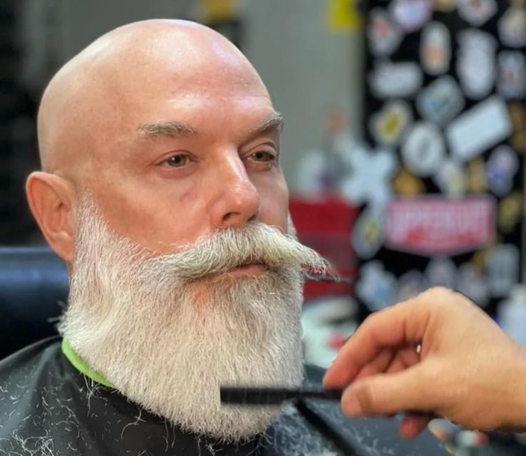 White Beard Styles for Bald Men